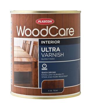 Woodcare Ultra Varnish Gloss Teak PLASCON 1 litre