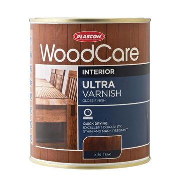 Woodcare Ultra Varnish Gloss Mahogany PLASCON 1 litre