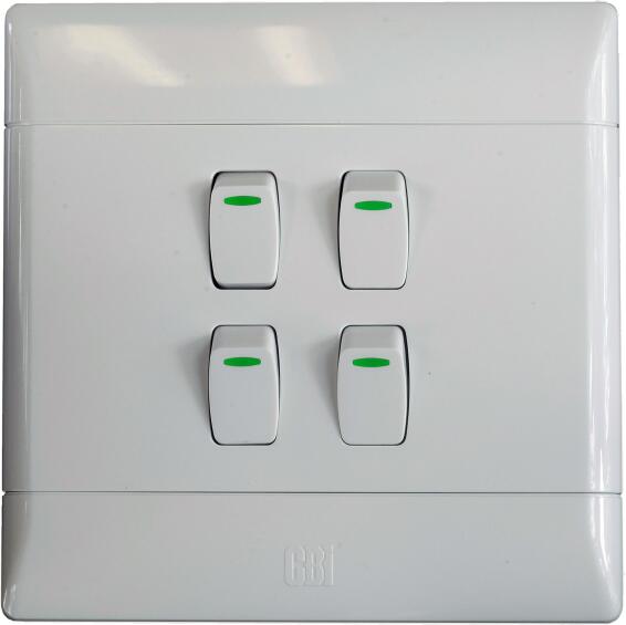 Switch CBI ELECTRIC white 4 lever 1 way 4x4