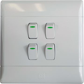 Switch CBI ELECTRIC white 4 lever 1 way 4x4