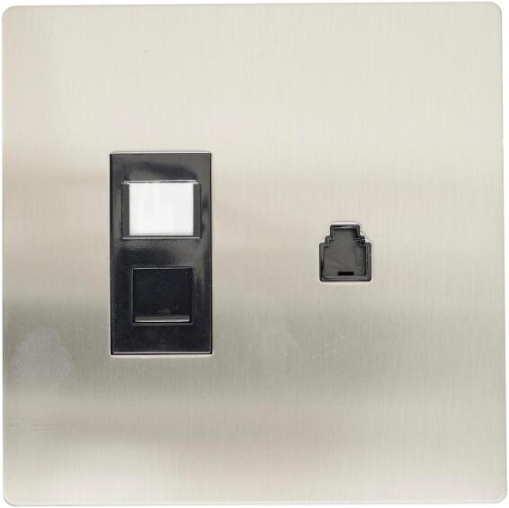 Telephone socket CBI ELECTRIC stainless steel 2x4