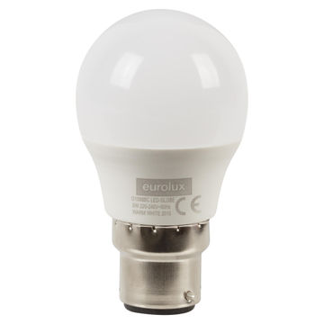 LED LIGHT BULB GOLFBALL CORE B22 5W WARM WHITE