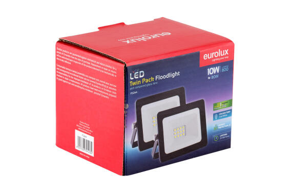 twin pack 10w flood light cool white black 