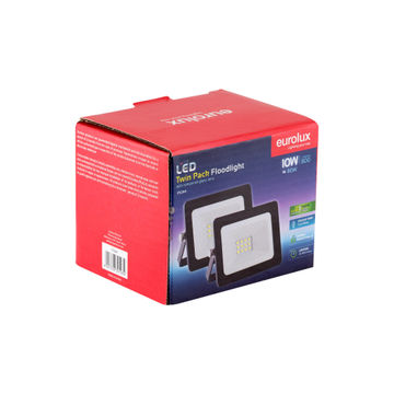 twin pack 10w flood light cool white black 