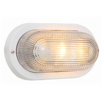 OVAL PLASTIC BULKHEAD 120MM WHITE 1X60W