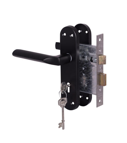 3-lever lockset YALE CUNEO with Matt black handles
