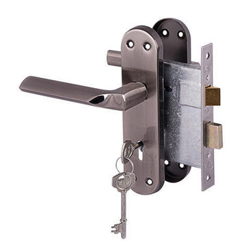Handle on plate Cuneo Lockset 3 Lever mortice lock YALE Satin Black