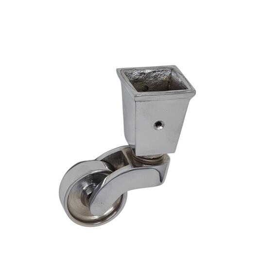 Castor wheel square cup DCH chrome