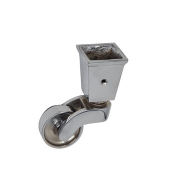 Castor wheel square cup DCH chrome