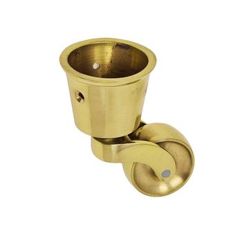 Castor wheel DCH solid brass 38mm polished brass
