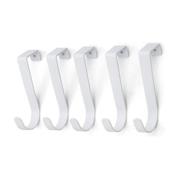 Over The Door Hook Set Of 5 White W1xD6xh7cm