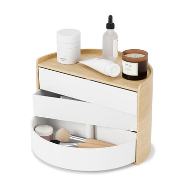 Umbra moona bathroom storage box natural white w27cmxh18cmxd15cm