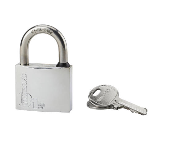 Padlock chrome body s/steel shackle 50mm thirard