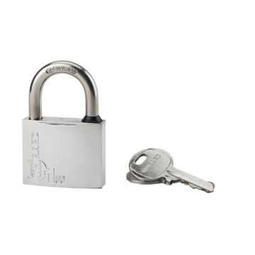 Padlock chrome body s/steel shackle 50mm thirard