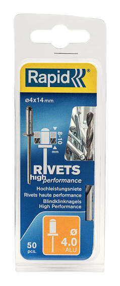 High performance rivets 4.0x14mm 50pc rapid