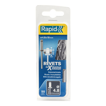 Stainless steel rivets 4.8x18mm 50pc rapid