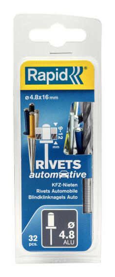 Automotive rivets 4.8x16mm 32pc rapid