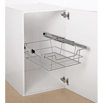 Kitchen Sliding Wire Basket 1 Level Grey 40Cm