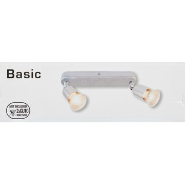 2LIT BAR GU10 2X50W IRON SILVER BASIC