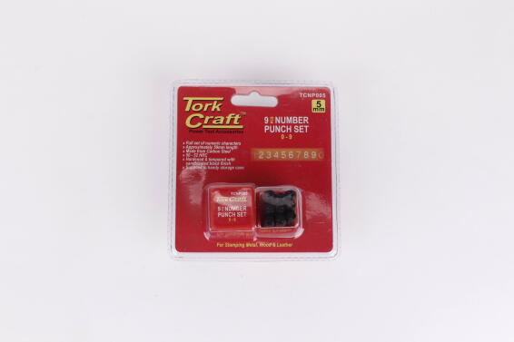 Set of number punch set 5mm (0-9) TORKCRAFT black finish