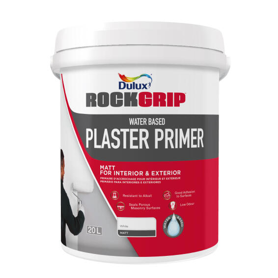 Dulux Rockgrip Water-Based Plaster Primer Matt White 20L
