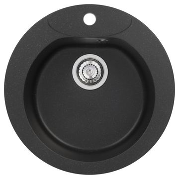 Jugo single bowl round kitchen sink 51x51x18cm black