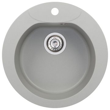 Jugo single bowl round kitchen sink 51x51x18cm grey
