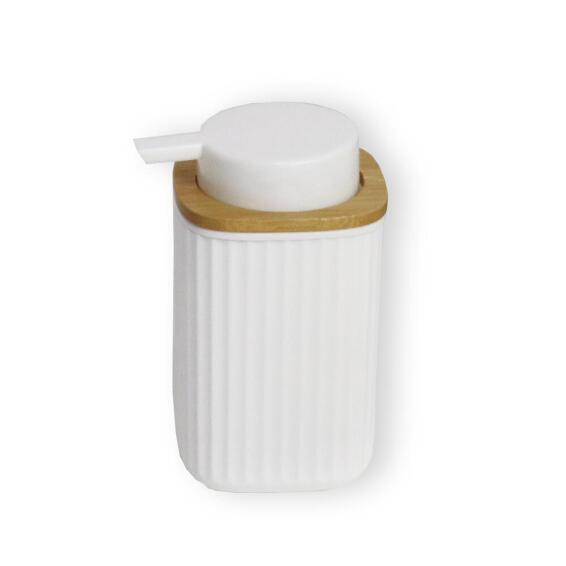 Plastic Ribbed Soap Dispenser White 