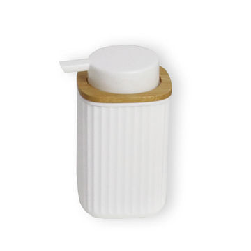 Plastic Ribbed Soap Dispenser White 