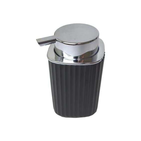 Plastic Ribbed Soap Dispenser Black 