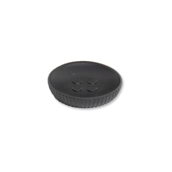 Polyresin Ribbed Design Soap Dish Black