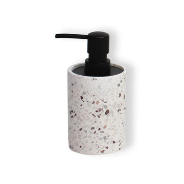 Polyresin Terazzo Design Soap Dispenser White 