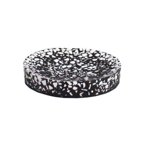Polyresin Terazzo Design Soap Dish Black