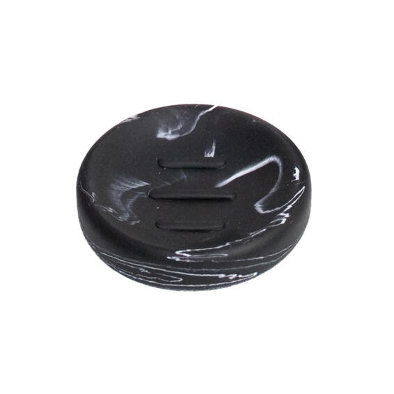 Polyresin Marble Finish Soap Dish Black 