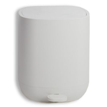 Soft Close Plastic Pedal Bin White 5L  