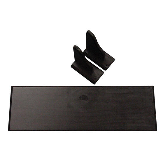 Corner Pine Shelf Black With Brackets And Screws W120xD20cm