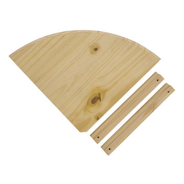 Corner Pine Shelf Natural With Brackets And Screws W40xD40cm