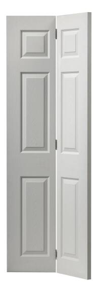 Interior door bi-fold 6 panel with sliding mechanism