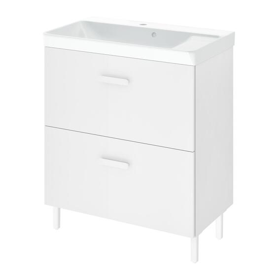 Sensea Easy Bathroom Cabinet With Two Drawers White W70cmxD40cmxH80cm