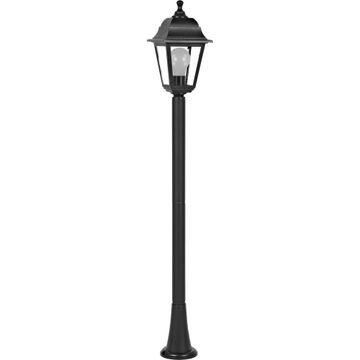 Plastic and Glass Outdoor Medium Post Light E27 Black