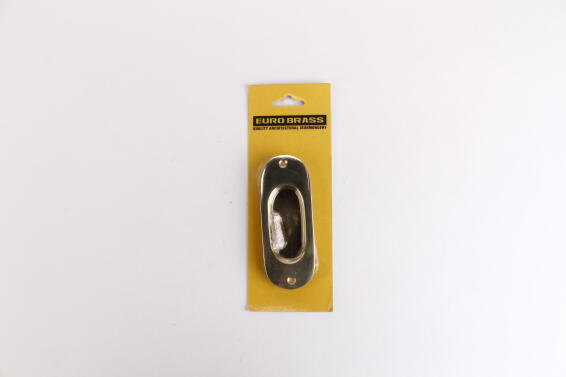 Door pull flush oval brass 120x34mm euro brass