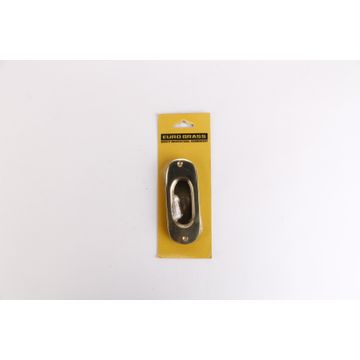 Door pull flush oval brass 120x34mm euro brass