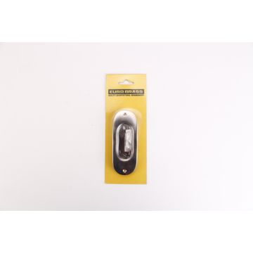 Door pull flush oval satin chrome 120x34mm euro brass