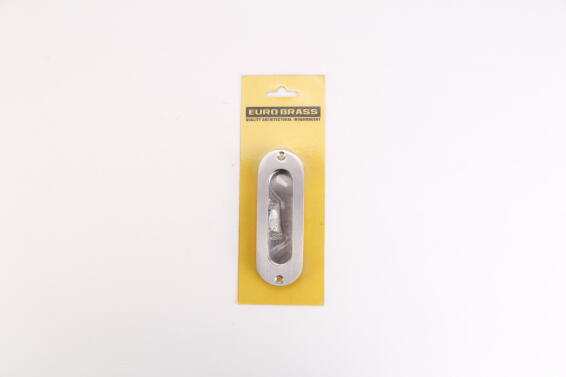 Door pull flush oval stainless steel 120x40mm euro brass