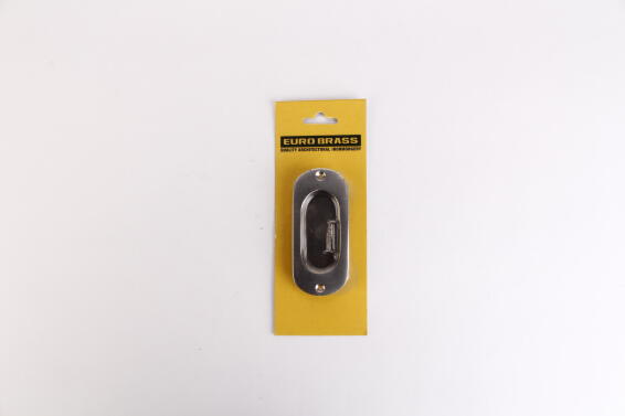 Door pull flush oval satin nickel 100mm euro brass