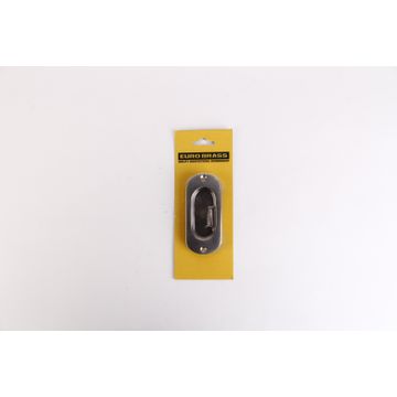 Door pull flush oval satin nickel 100mm euro brass