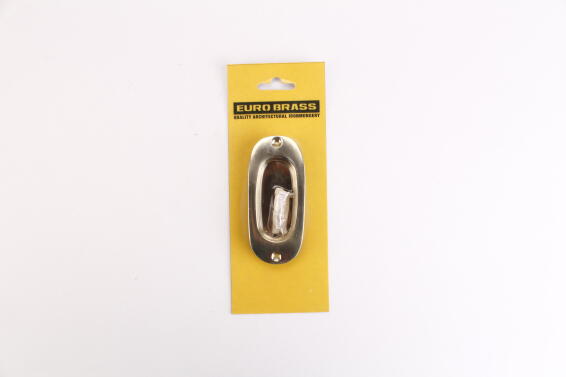 Door pull flush oval brass 100mm euro brass