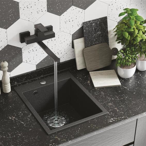 Laveo Kitchen Sink Chichi Black Drop In Single Bowl W48Xl39Xd19Cm