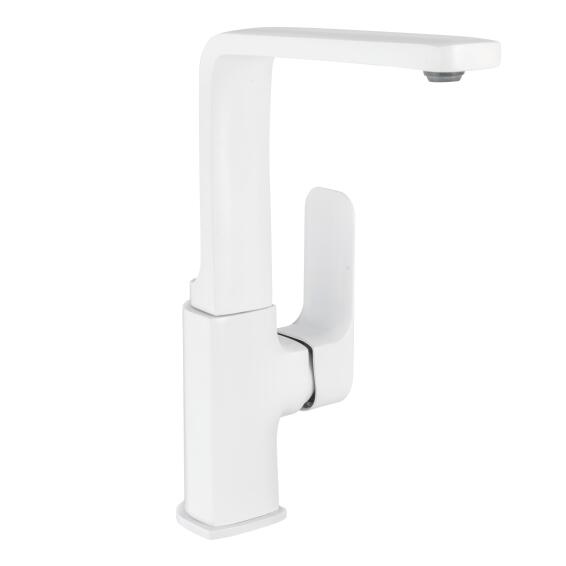 Delinia Kitchen Sink Mixer Tap Remix Single Lever White H28.1Cm Spout Reach 26Cm