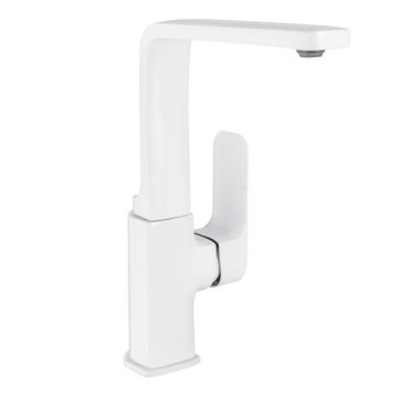 Delinia Kitchen Sink Mixer Tap Remix Single Lever White H28.1Cm Spout Reach 26Cm